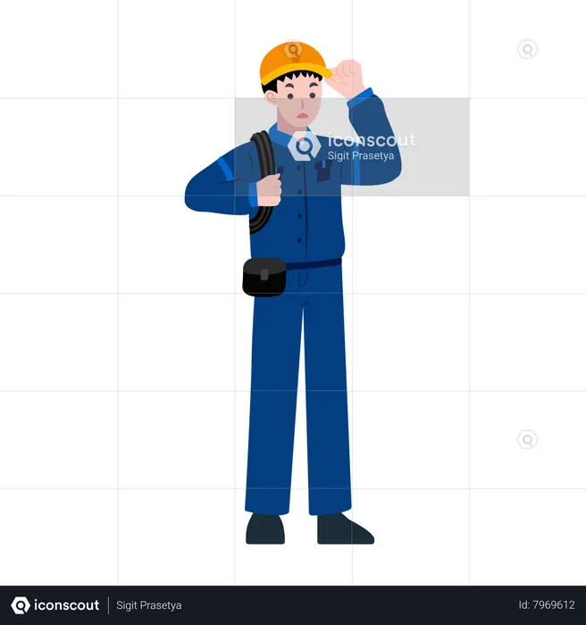 Illustration du personnage de construction masculine  Illustration