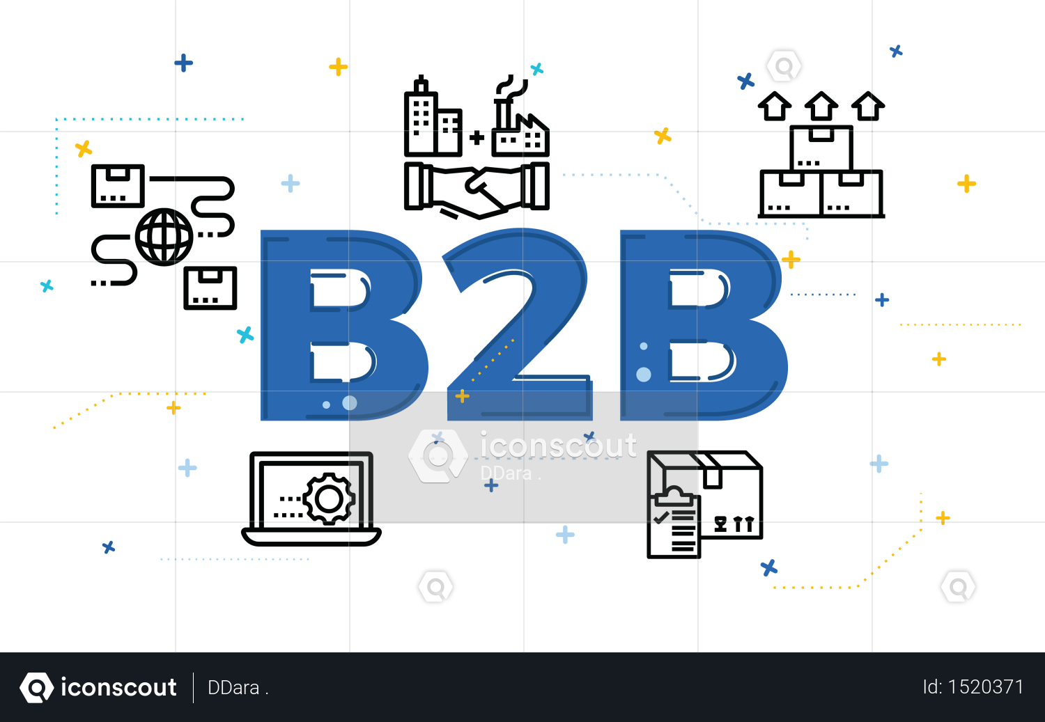 Premium Illustration Of Business To Business Concept (B2B) With Outline ...