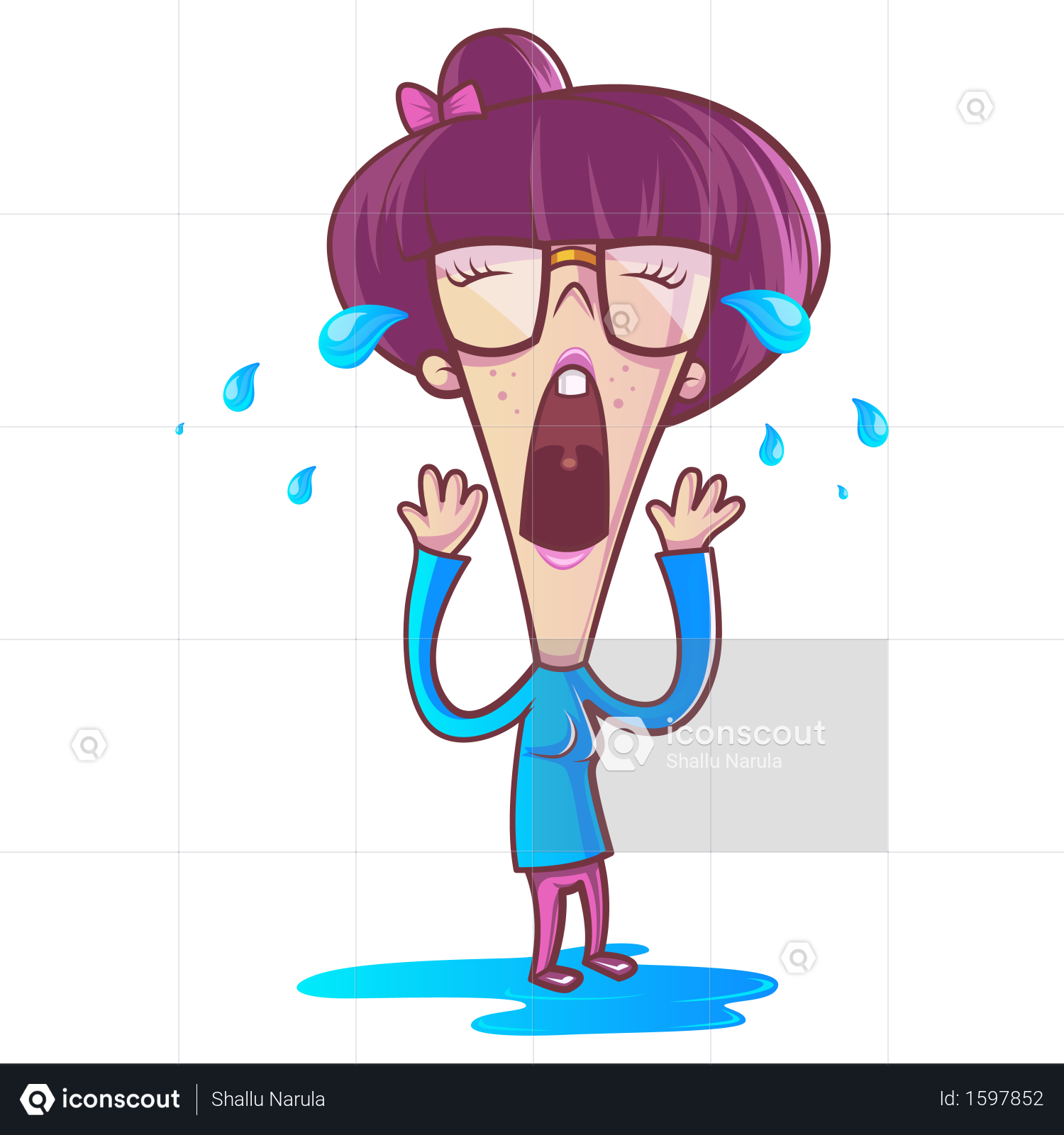 Download Premium Illustration of cute girl is crying Illustration ...