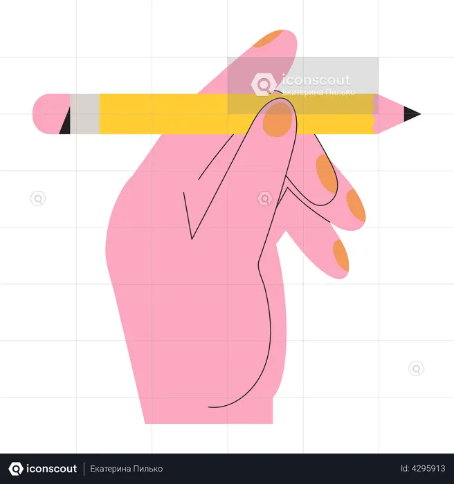 Illustrator hold pencil  Illustration