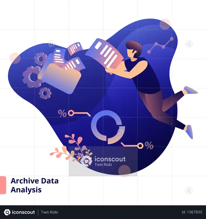 Análisis de datos de archivo de ilustraciones  Ilustración