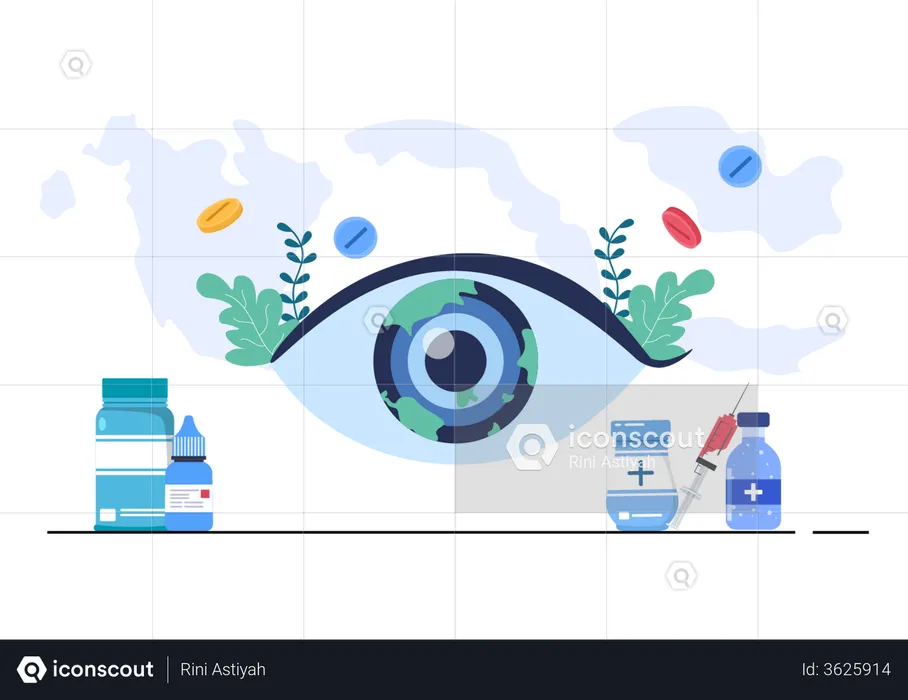 Ilustración del vector del ojo del día mundial de la vista  Ilustración