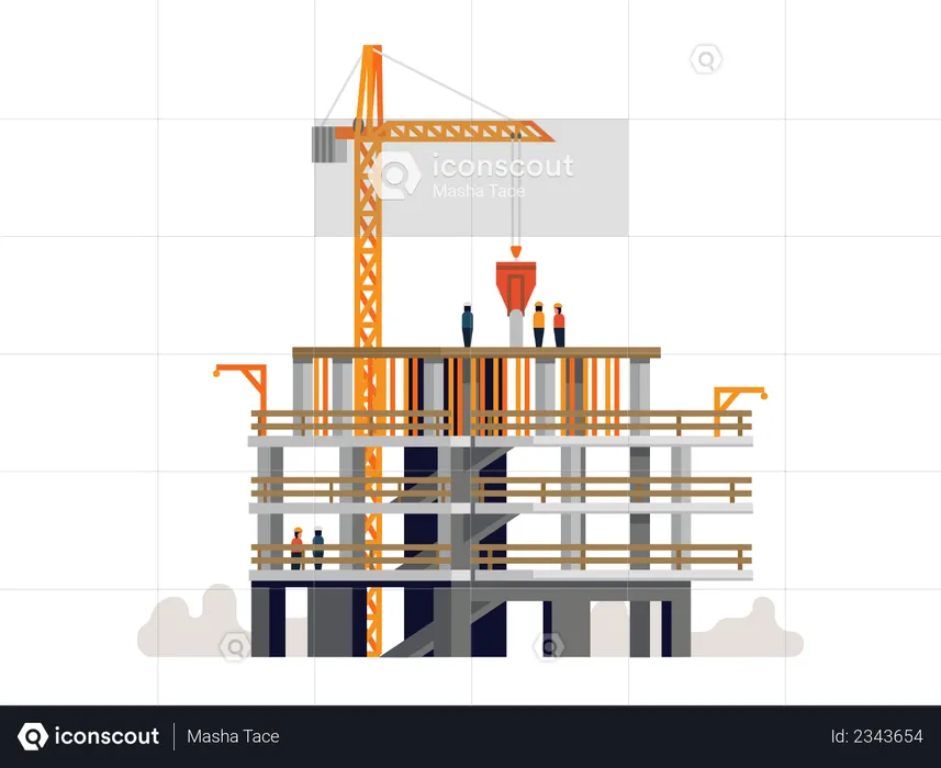 Immeuble de grande hauteur en devenir  Illustration