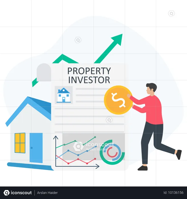 Immobilieninvestor erzielt Immobilienwachstum  Illustration