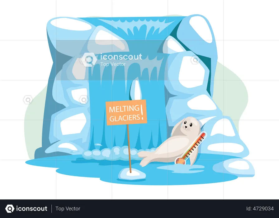 Impact of global warming on animals  Illustration