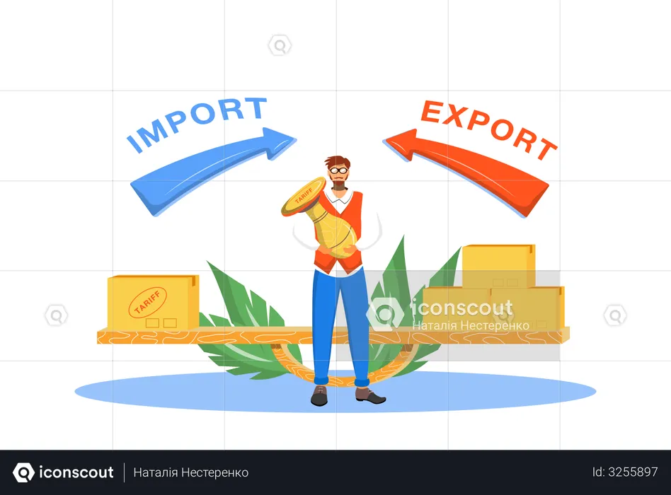 Import And Export Taxes  Illustration