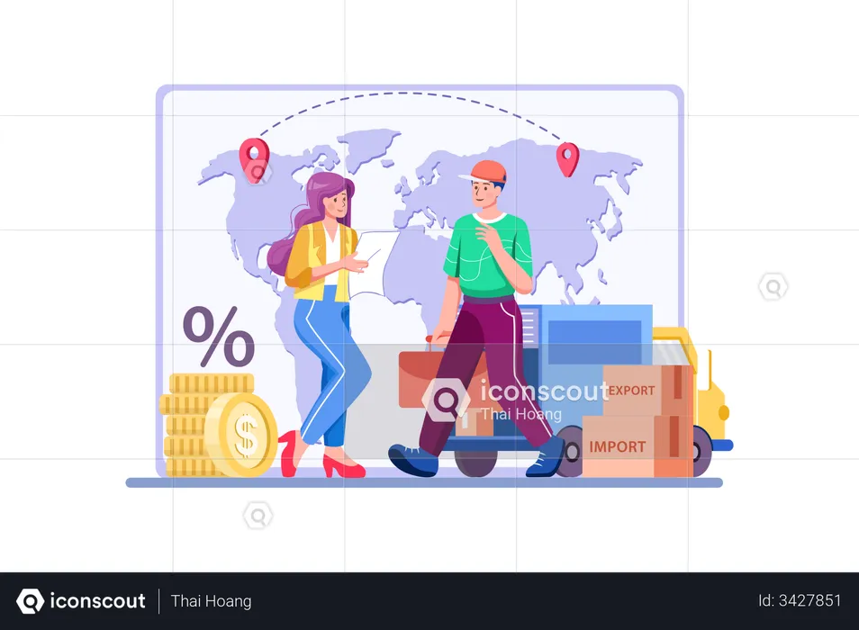 Import Export Service  Illustration