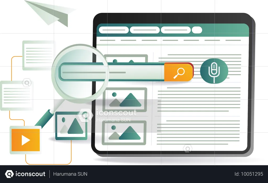 Importância do SEO e SEM com palavras-chave repetidas como otimização de mecanismos de busca e marketing  Ilustração