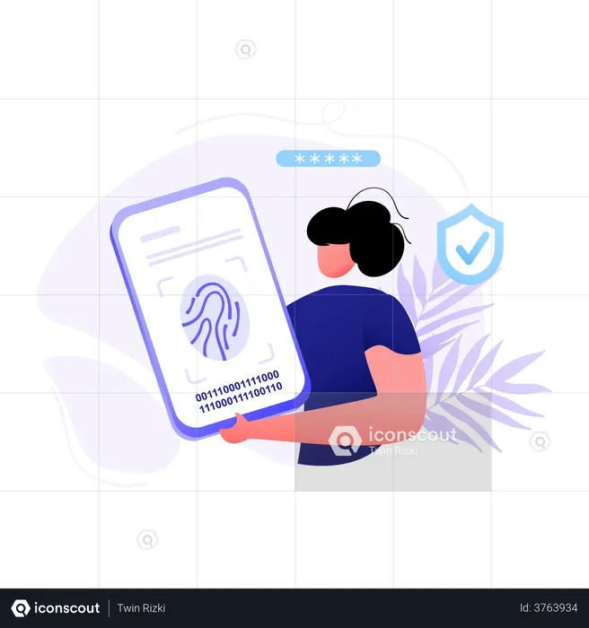 Segurança de impressão digital  Ilustração