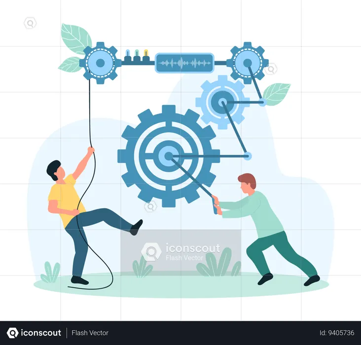 Improve work of business project  Illustration