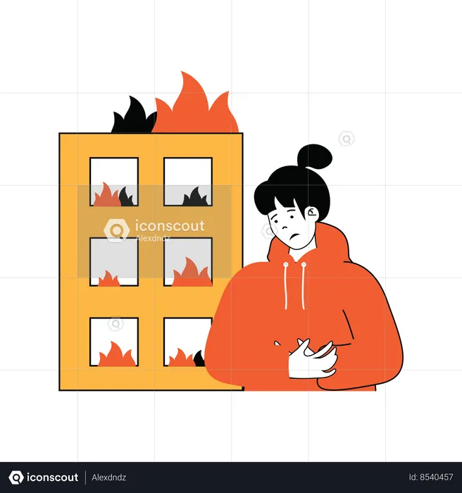 Incendie dans un immeuble  Illustration