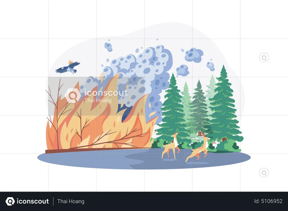 Incendios forestales  Ilustración