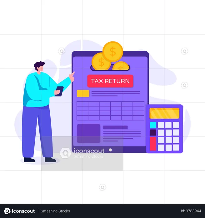 Best tax return calculation Illustration download in PNG