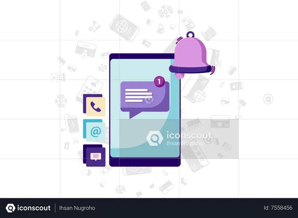 Incoming message notification  Illustration