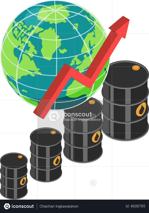 Increasing of oil price  Illustration