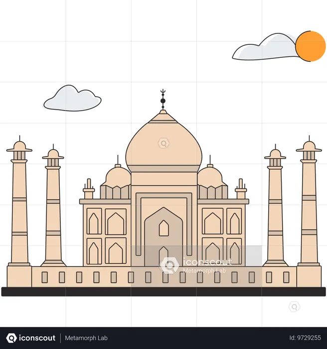 Inde - Taj Mahal  Illustration