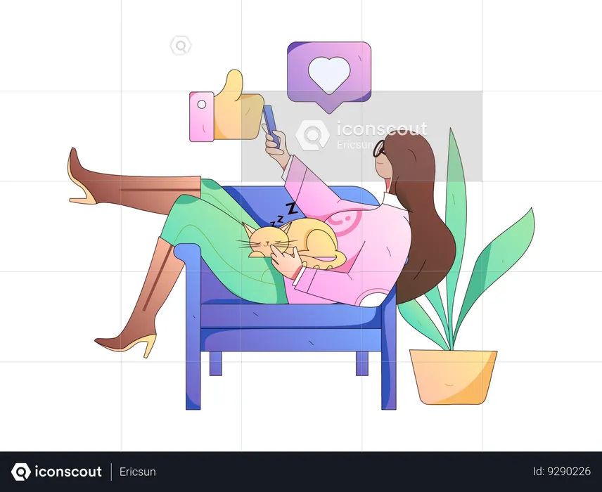 Independent contractor working from home  Illustration