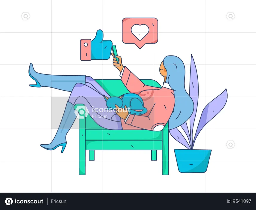 Independent contractor working from home  Illustration