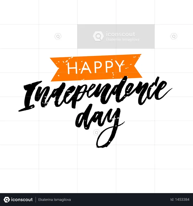 India Independence Day 15 august Lettering Calligraphy Illustration  Illustration