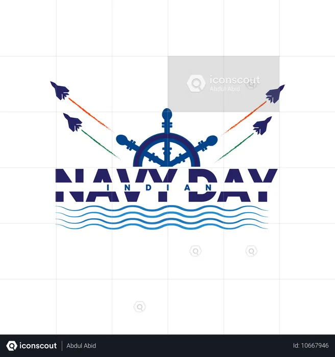 India navy day with jet  Illustration