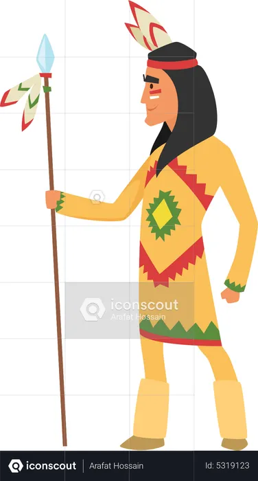 Indian American Character  Illustration