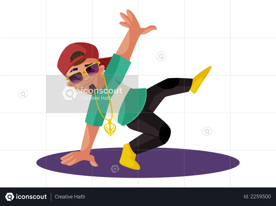 Indian boy is dancing  Illustration