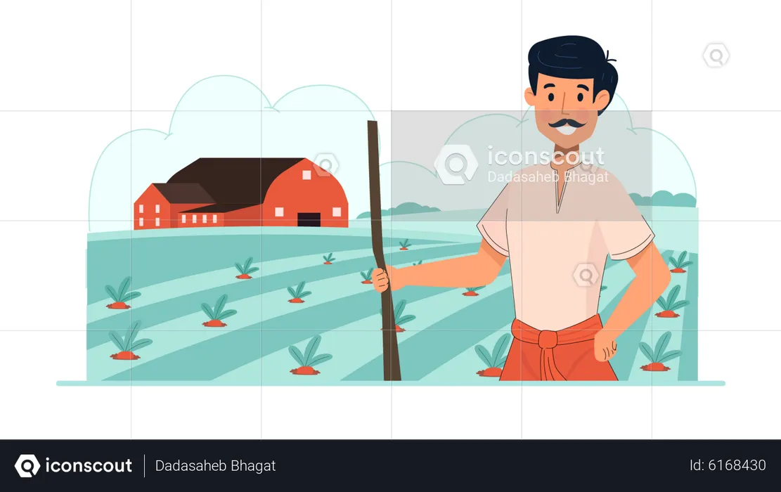 Indian farmer  Illustration