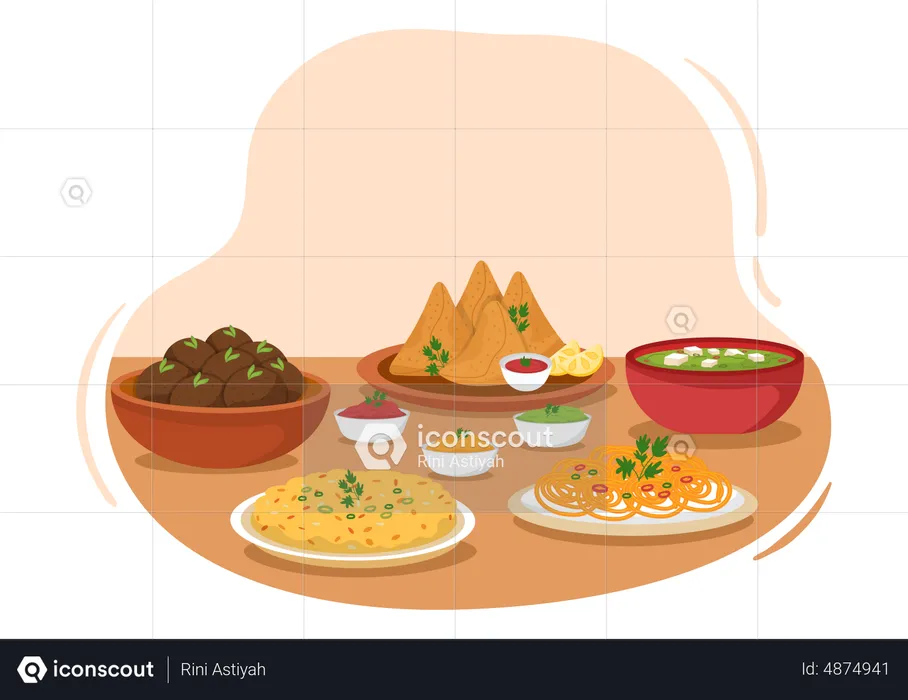 Indian Food  Illustration