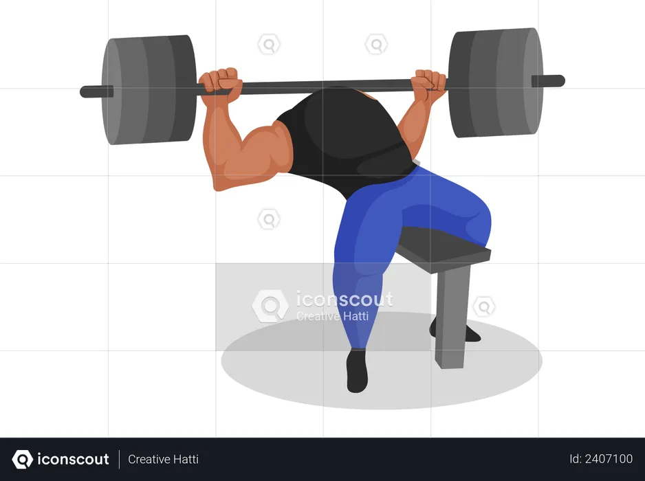 Indian gym trainer lifting weights  Illustration