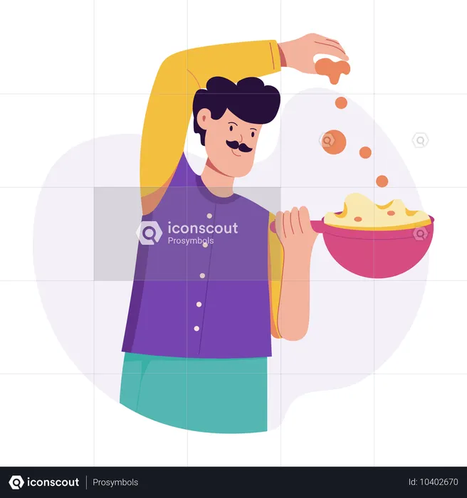 Indian man making sweets  Illustration