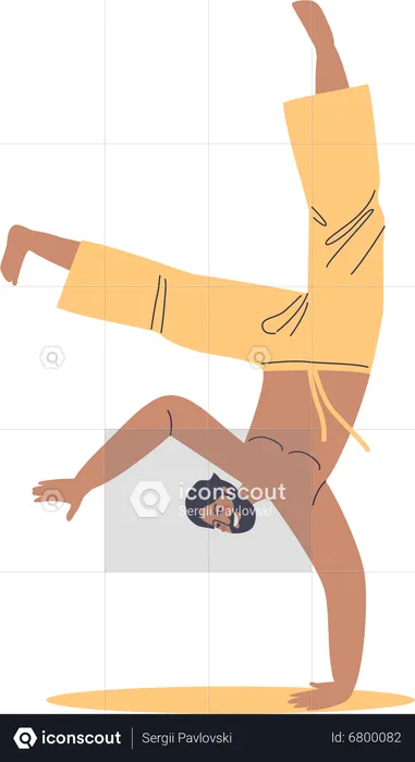 Indian man performing thai chi  Illustration