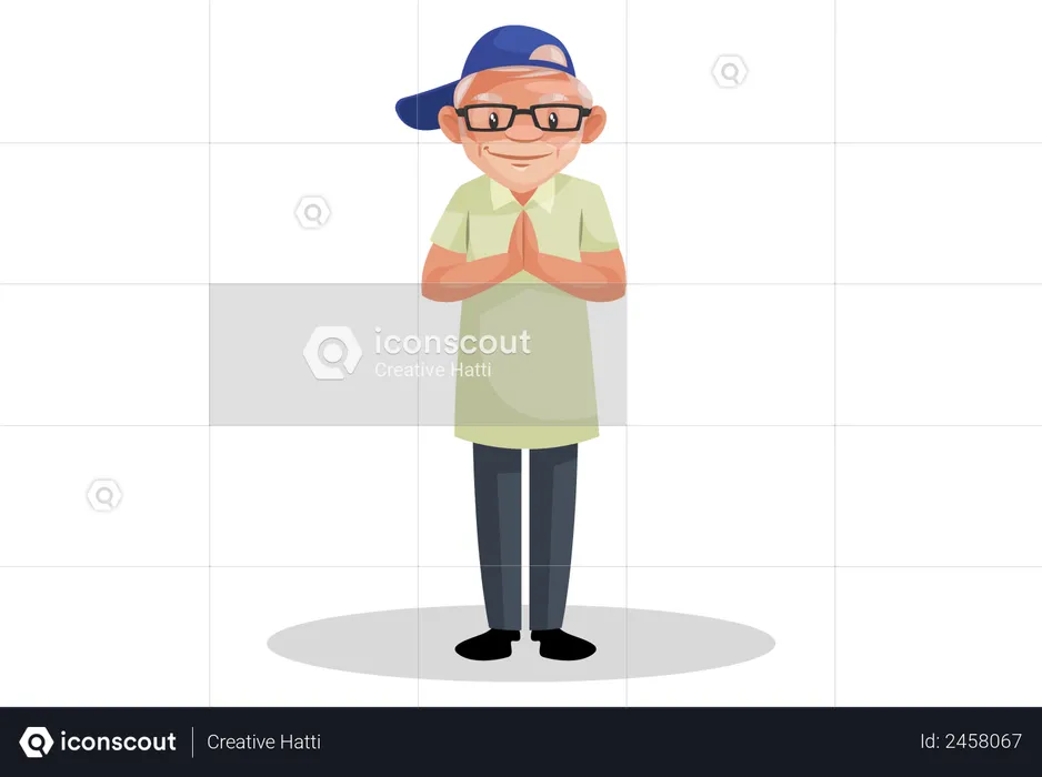 Indian movie director standing in welcome pose  Illustration