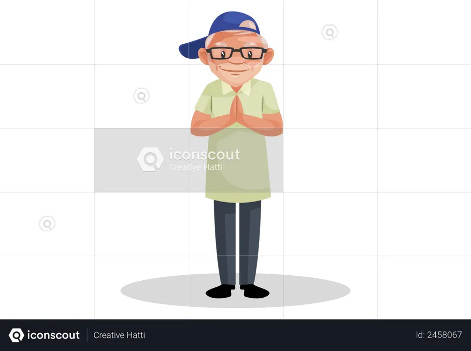 Indian movie director standing in welcome pose  Illustration