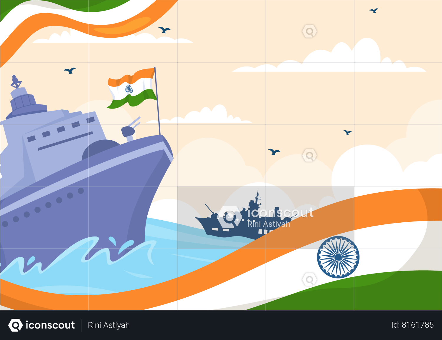 Creative Post for Indian Navy Day. Beautiful Calligraphy - 4th December,  Indian Navy Day. Editable Illustration. Stock Illustration | Adobe Stock