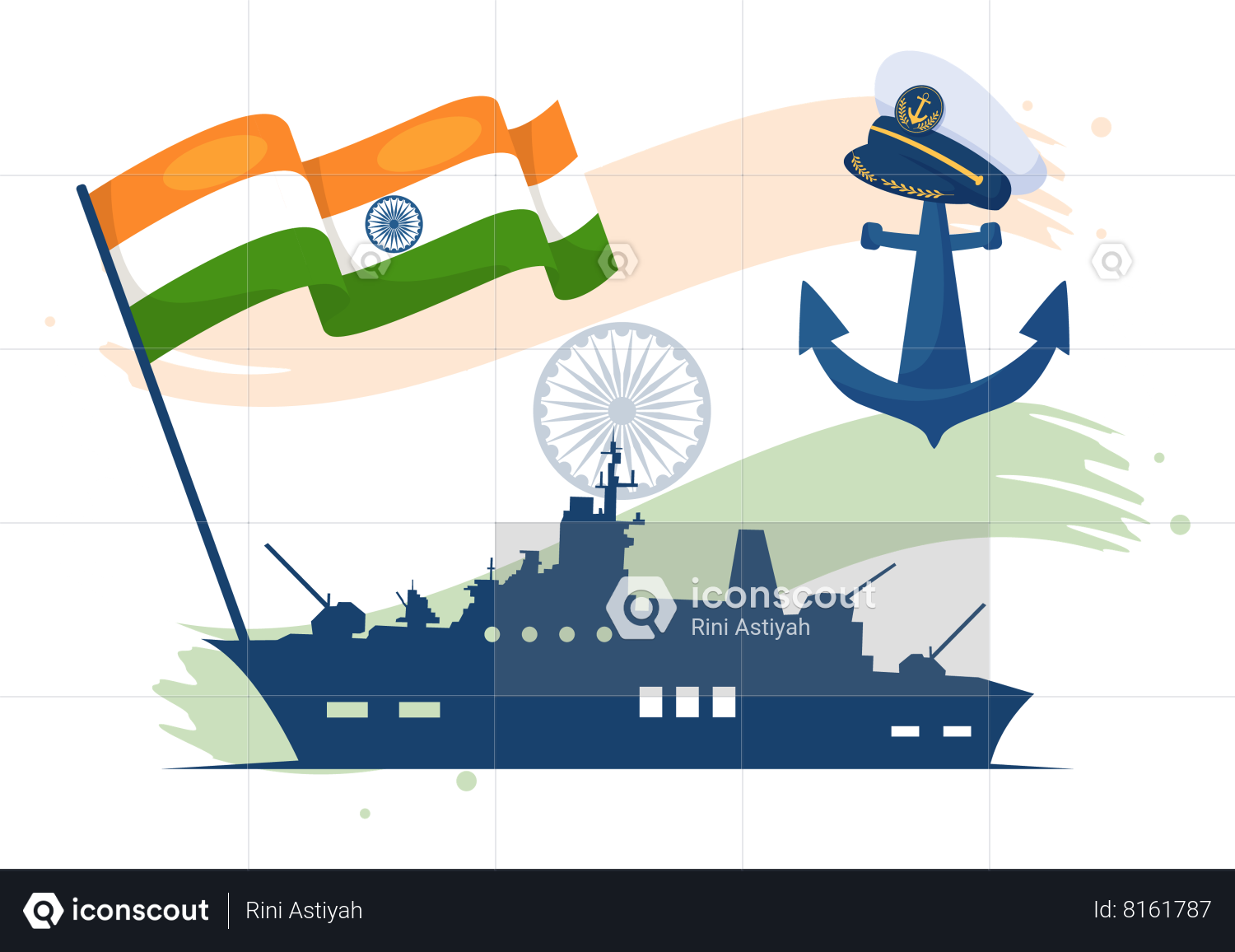 Premium Indian Navy Day Illustration pack from Crime & Security  Illustrations