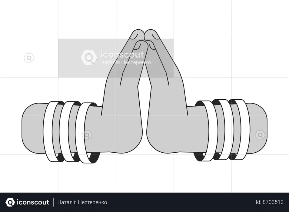 Indian praying hands  Illustration