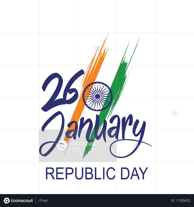 Indian Republic Day Concept With Text 26 January  Illustration