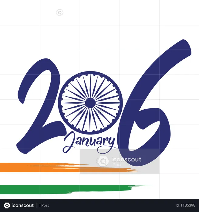 Indian Republic Day Concept With Text 26 January  Illustration