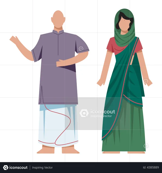 Indian sadhu family  Illustration
