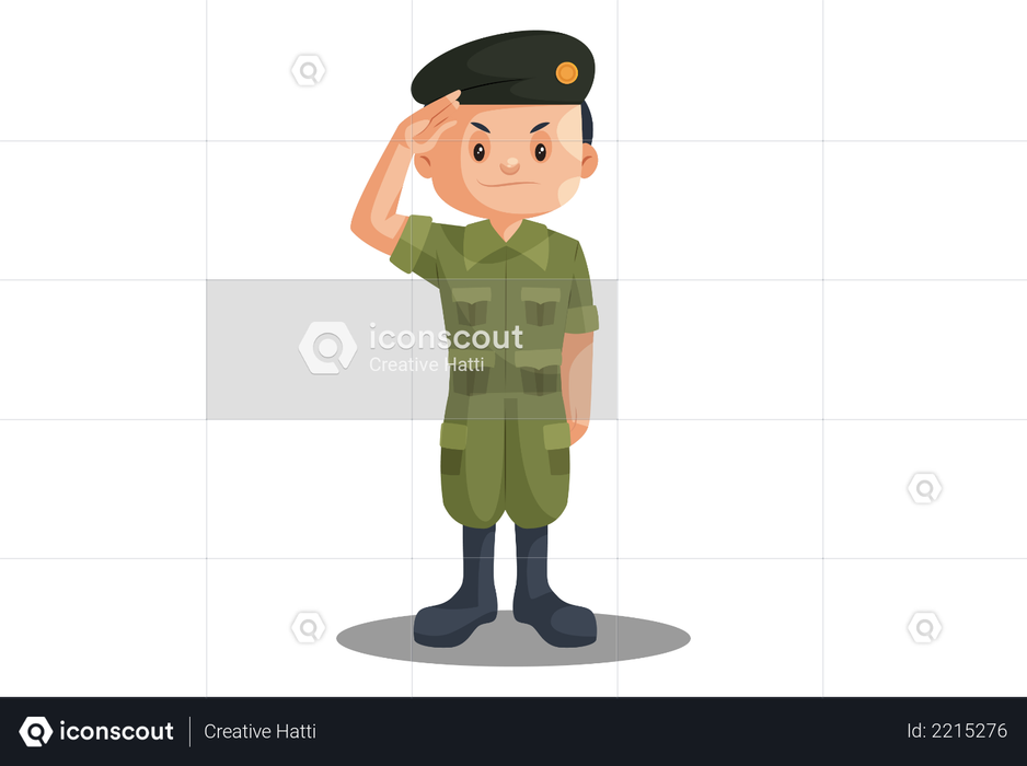 Best Premium Indian Soldier Saluting On Independence Day Illustration 