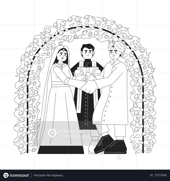 Indian wedding ceremony  Illustration