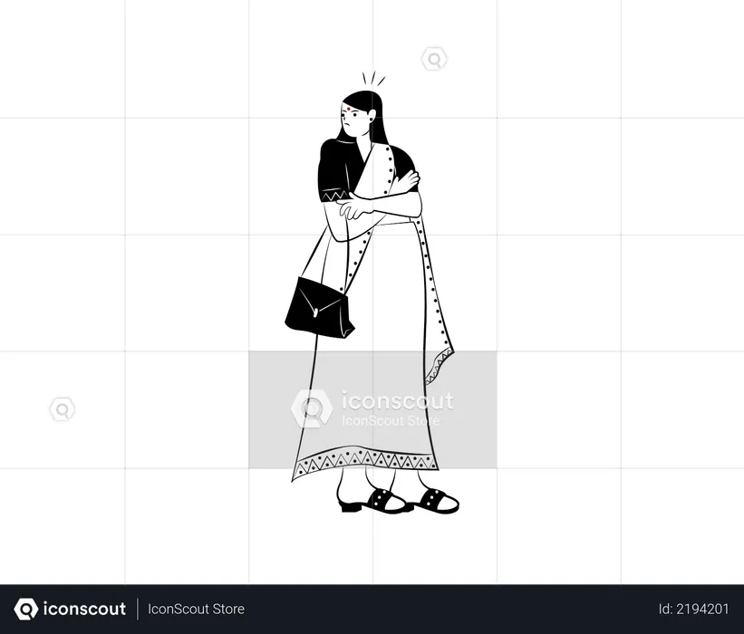Indian wife waiting for their husband  Illustration