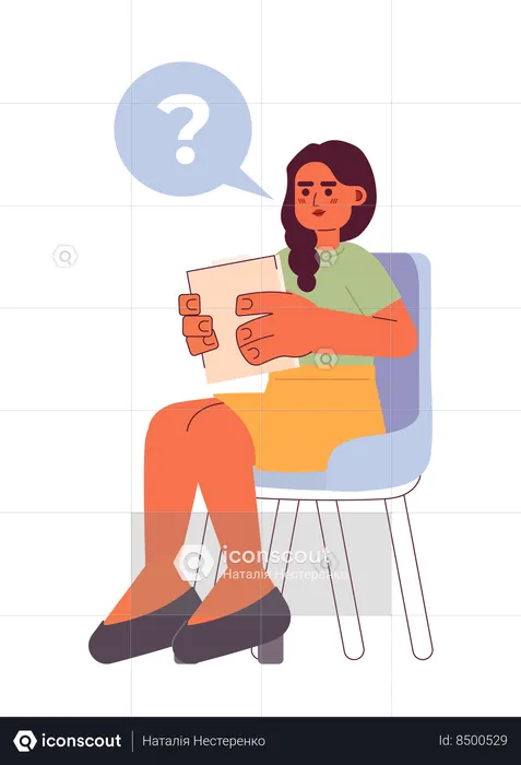 Indian woman interviewer asking question  Illustration