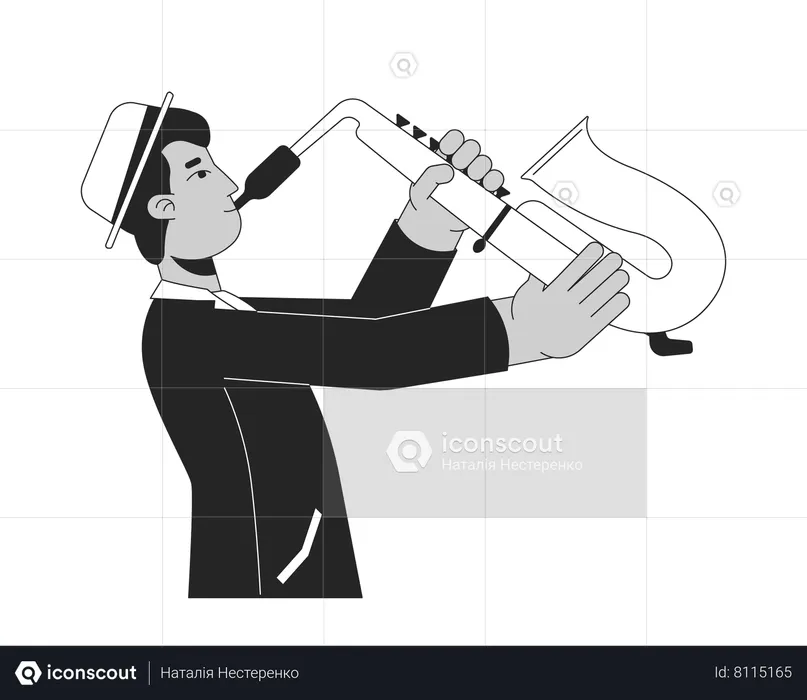 Indian young adult jazzman  Illustration