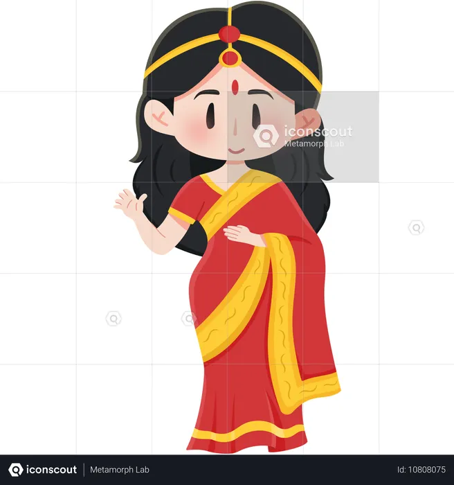 Fille indienne Sari  Illustration