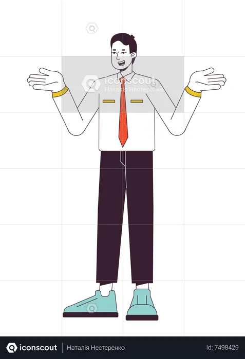 Indifferent office man shrugging  Illustration