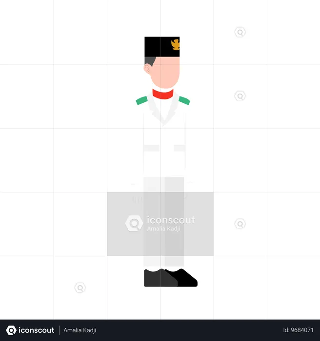 Indonesian man giving standing pose  Illustration