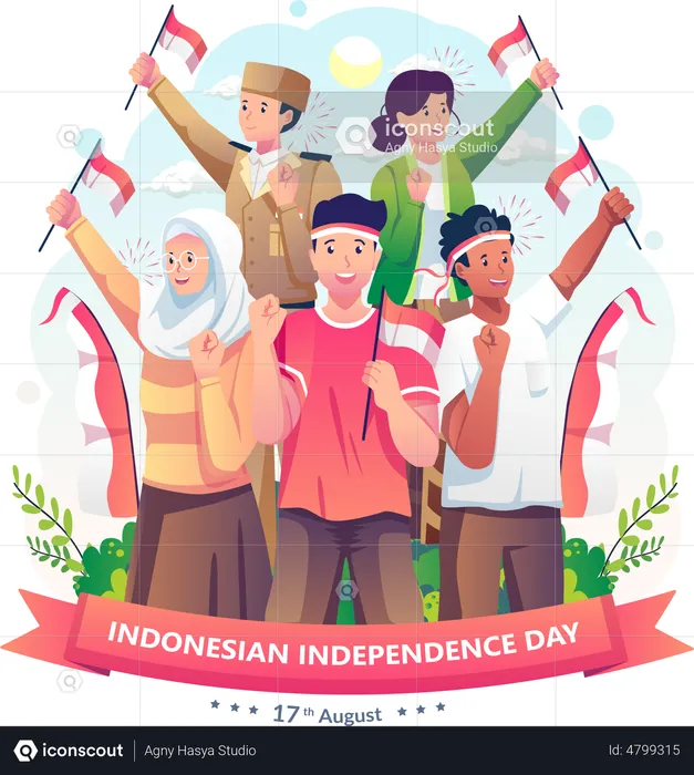 Indonesiens Unabhängigkeitstag  Illustration