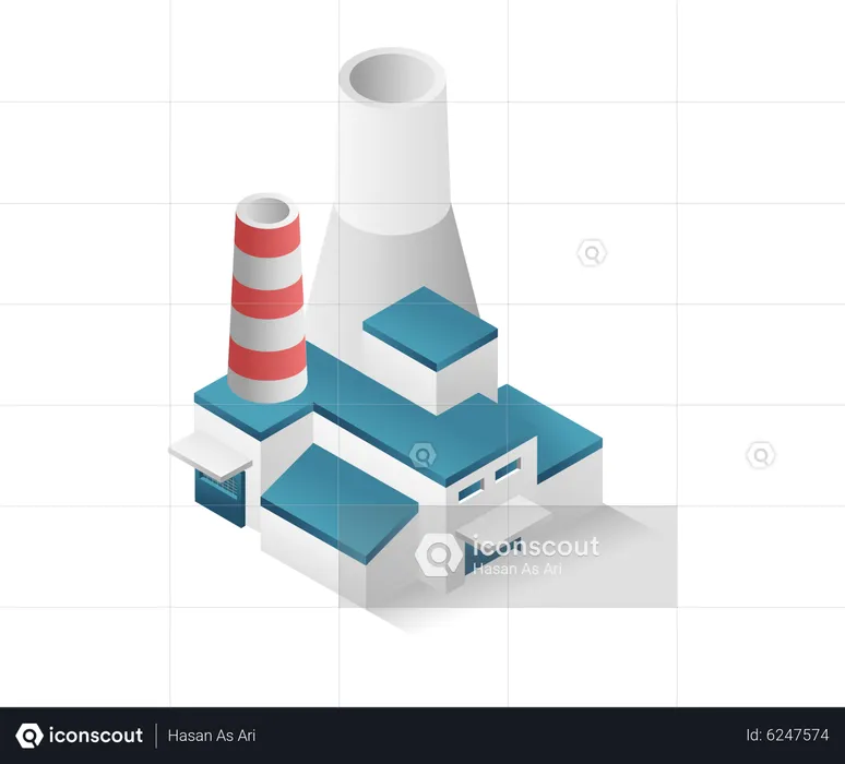 Industria con gran chimenea.  Ilustración