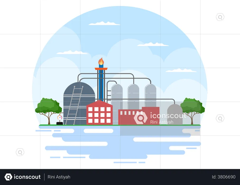 Indústria de combustíveis de petróleo e gás  Ilustração